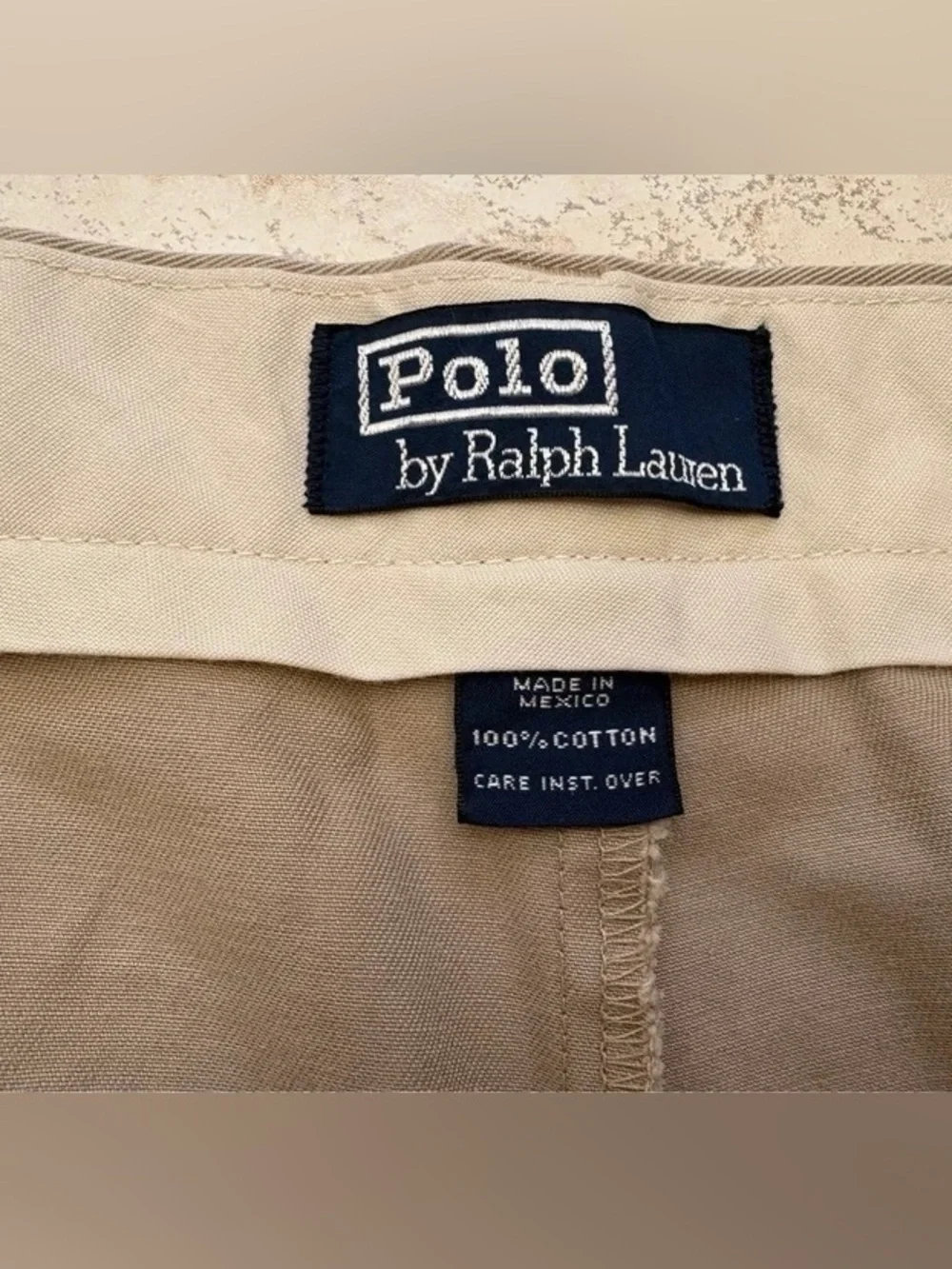 Polo Ralph Lauren Khaki Pleated Chino Shorts Men's Size 44